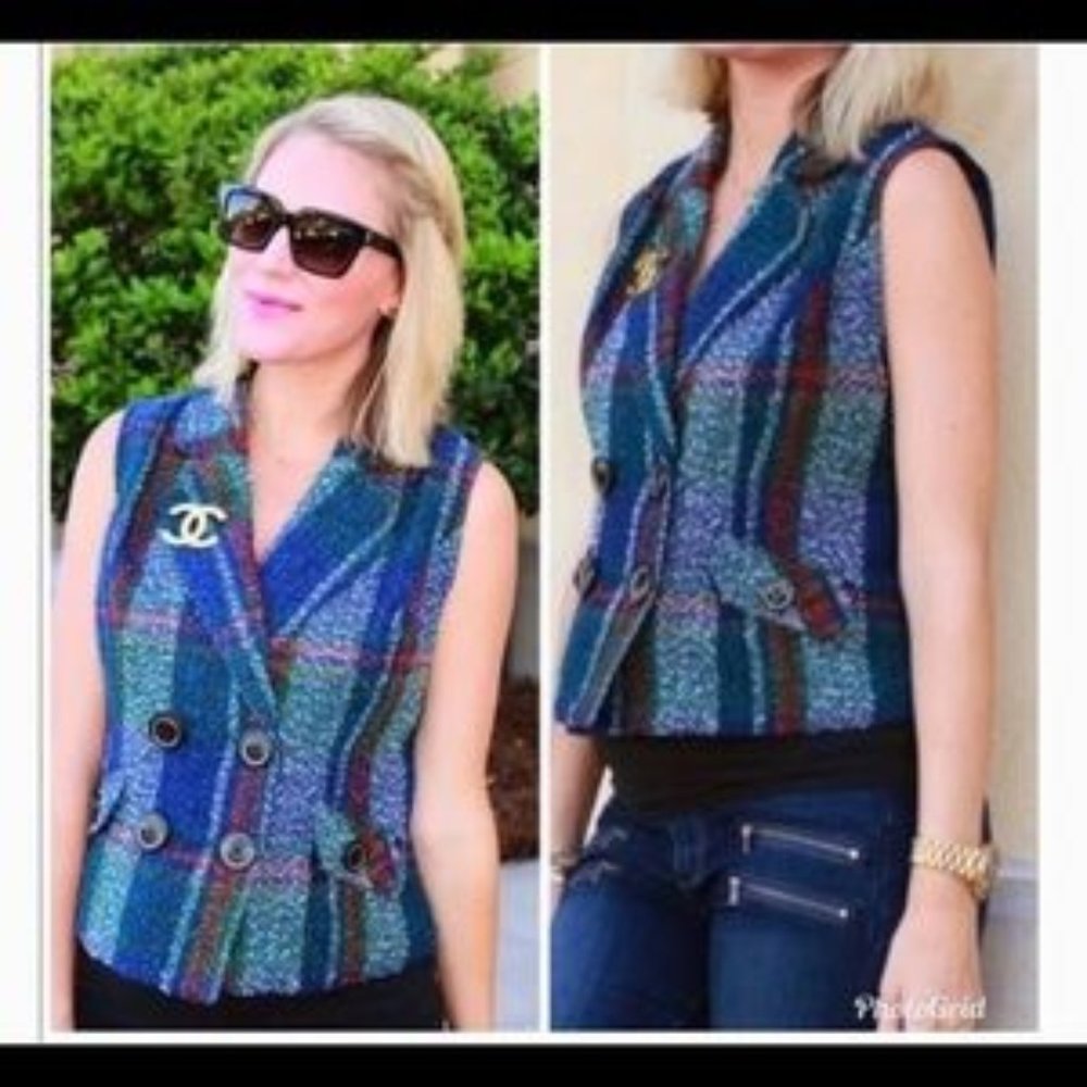 Cabi tweed double breasted vest  sz medium